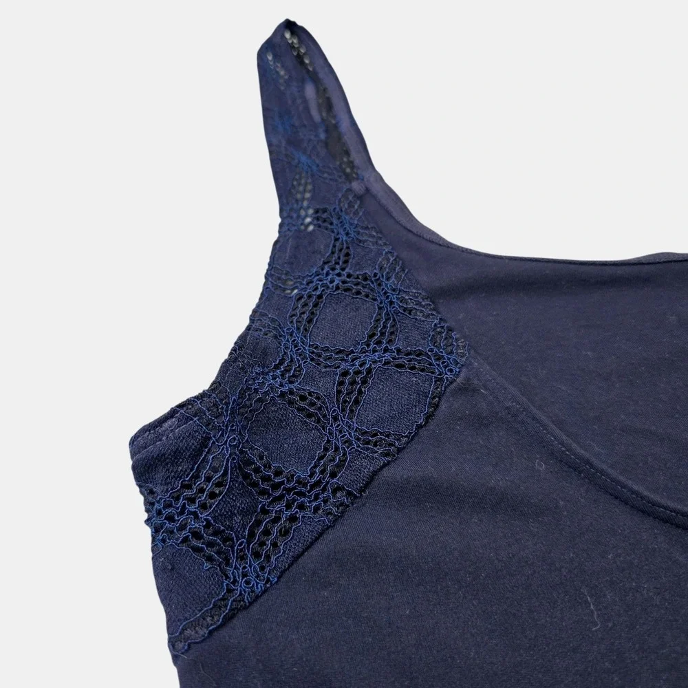 Calida Nature Relax Tank Top Crochet Strap Low Back Round Neck Size XXS - Picture 7 of 10